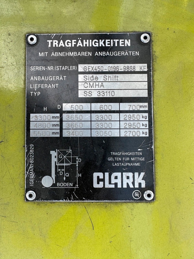 Clark GEX40 4T Elektro Gabelstapler Triplex 5500mm12