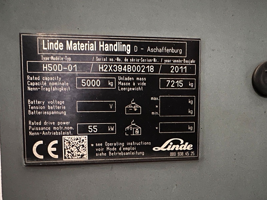 Linde H50D Wenig Stunden Triplex 4220 Diesel Stapler 5Ton16