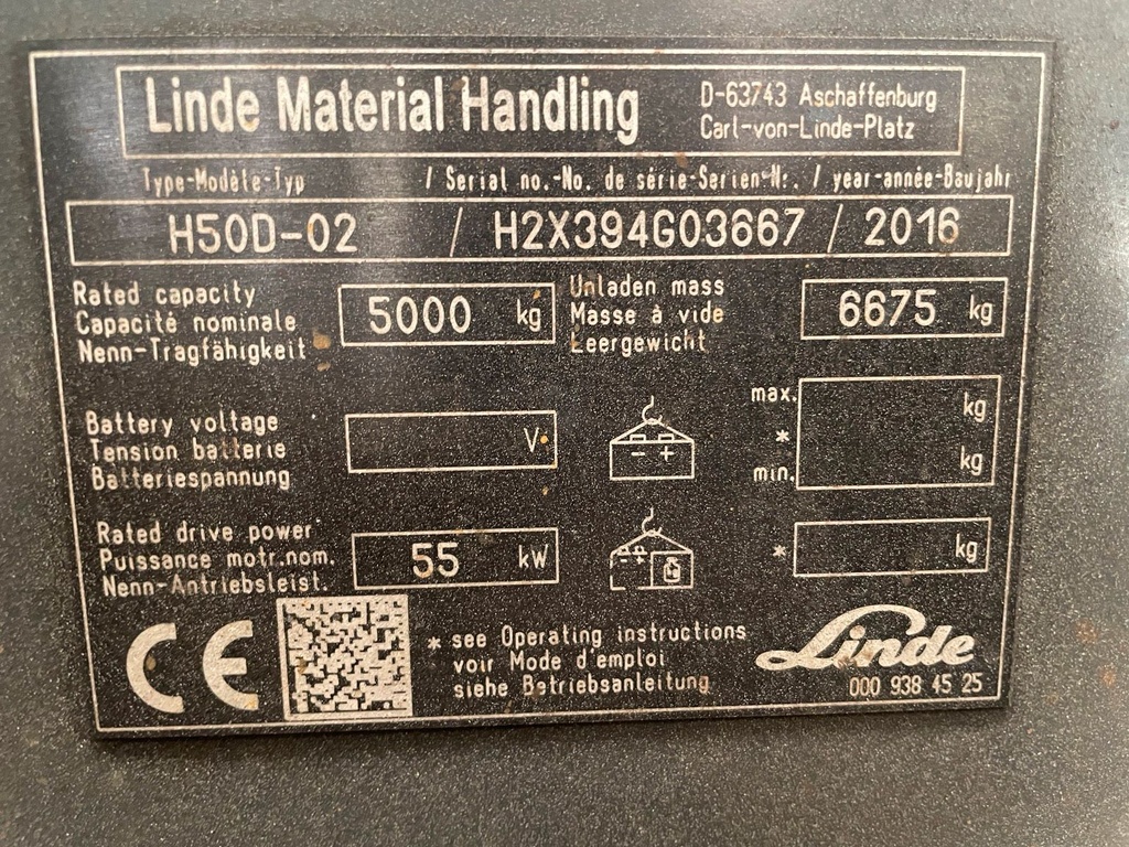 Linde H50D Diesel Stapler 2016 5000kg Gabelstapler 10